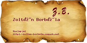 Zoltán Borbála névjegykártya